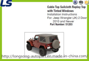 Sailcloth Replay Soft Top Factory Canva for Jeep Wrangler 2 Door 2010+
