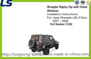 for Jeep Wrangler Jk 2 Door 2007-2009 Replay Soft Top with Tinted Windows